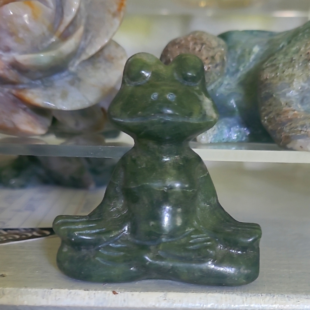 Green Jade Frog in Lotus Position